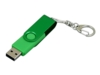 USB 2.0- флешка промо на 32 Гб с поворотным механизмом и однотонным металлическим клипом (зеленый/зеленый) 32Gb (Изображение 2)