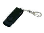 USB 2.0- флешка промо на 32 Гб с поворотным механизмом и однотонным металлическим клипом (черный) 32Gb