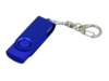 USB 2.0- флешка промо на 32 Гб с поворотным механизмом и однотонным металлическим клипом (синий/синий) 32Gb (Изображение 1)