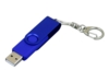 USB 2.0- флешка промо на 32 Гб с поворотным механизмом и однотонным металлическим клипом (синий/синий) 32Gb (Изображение 2)