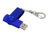 USB 2.0- флешка промо на 32 Гб с поворотным механизмом и однотонным металлическим клипом (синий/синий) 32Gb (Изображение 3)