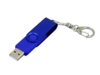 USB 2.0- флешка промо на 16 Гб с поворотным механизмом и однотонным металлическим клипом (синий/синий) 16Gb (Изображение 2)