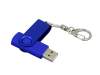 USB 2.0- флешка промо на 16 Гб с поворотным механизмом и однотонным металлическим клипом (синий/синий) 16Gb (Изображение 3)