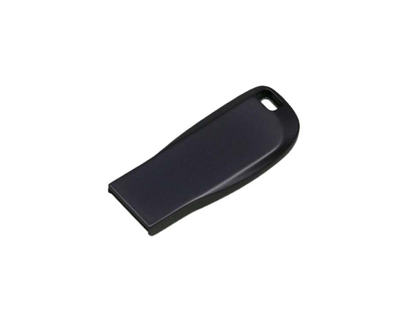 USB 2.0- флешка на 64 Гб компактная с мини чипом и овальным отверстием (антрацит) 64Gb (Изображение 1)