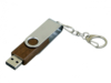 USB 2.0- флешка промо на 16 Гб с поворотным механизмом (коричневый/серебристый) 16Gb (Изображение 2)