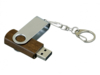 USB 2.0- флешка промо на 16 Гб с поворотным механизмом (коричневый/серебристый) 16Gb (Изображение 3)