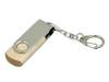 USB 2.0- флешка промо на 16 Гб с поворотным механизмом (серебристый/натуральный) 16Gb (Изображение 1)