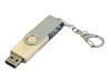 USB 2.0- флешка промо на 16 Гб с поворотным механизмом (серебристый/натуральный) 16Gb (Изображение 2)