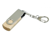USB 2.0- флешка промо на 8 Гб с поворотным механизмом (серебристый/натуральный) 8Gb