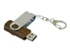 USB 2.0- флешка промо на 64 Гб с поворотным механизмом (коричневый/серебристый) 64Gb (Изображение 3)