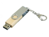 USB 2.0- флешка промо на 32 Гб с поворотным механизмом (серебристый/натуральный) 32Gb (Изображение 2)