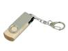USB 2.0- флешка промо на 32 Гб с поворотным механизмом (серебристый/натуральный) 32Gb (Изображение 1)