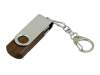 USB 2.0- флешка промо на 32 Гб с поворотным механизмом (коричневый/серебристый) 32Gb (Изображение 1)