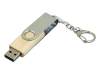USB 2.0- флешка промо на 64 Гб с поворотным механизмом (серебристый/натуральный) 64Gb (Изображение 2)