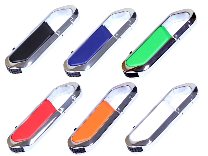 USB 2.0- флешка на 32 Гб в виде карабина (серебристый/белый) 32Gb (Изображение 3)
