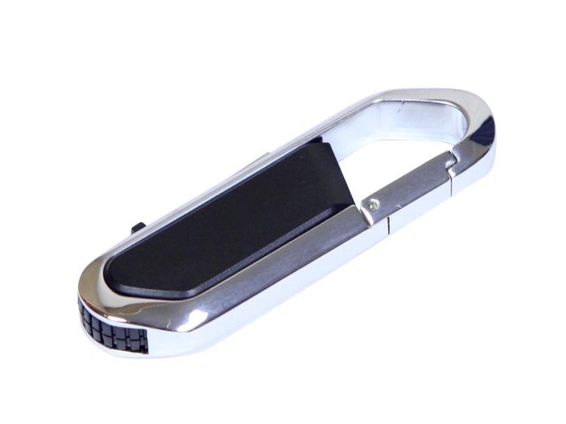 USB 2.0- флешка на 32 Гб в виде карабина (черный/серебристый) 32Gb (Изображение 1)