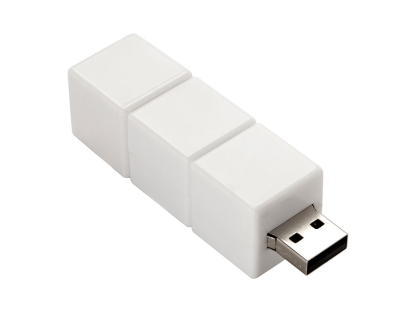 USB 2.0- флешка на 2 Гб Кубик Рубика (белый) 2Gb (Изображение 2)