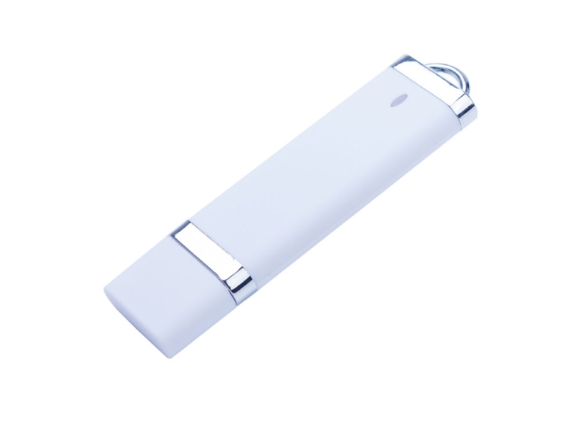 USB 2.0- флешка на 2 Гб Орландо, soft-touch (белый) 2Gb (Изображение 1)