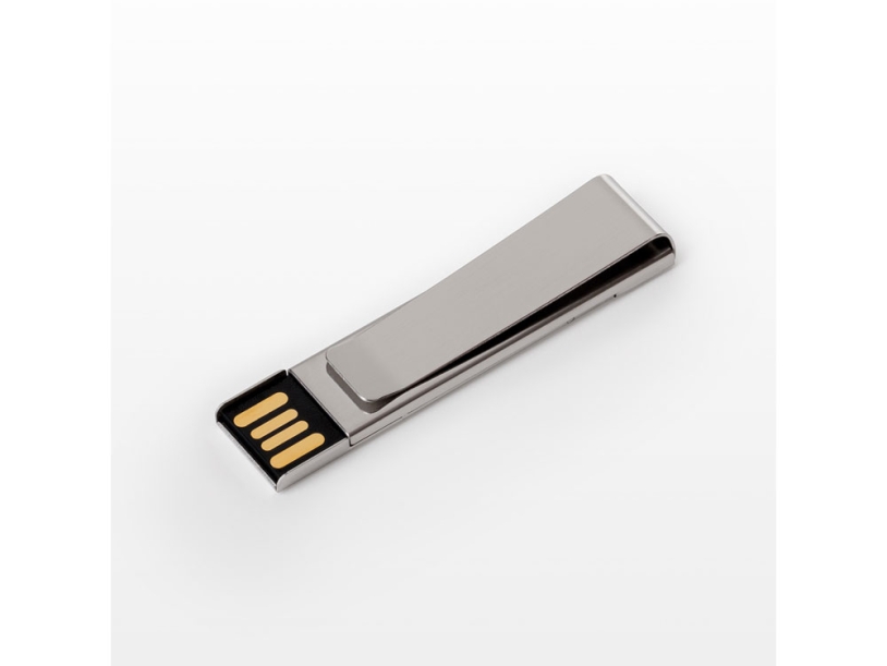 USB 2.0- флешка на 4 Гб Зажим (серебристый) 4Gb (Изображение 1)
