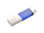 USB 2.0- флешка на 32 Гб кристалл мини (синий) 32Gb