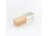USB 2.0- флешка на 64 Гб кристалл дерево (прозрачный/натуральный) 64Gb (Изображение 1)