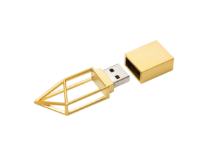 USB 2.0- флешка на 16 Гб Геометрия (золотистый) 16Gb