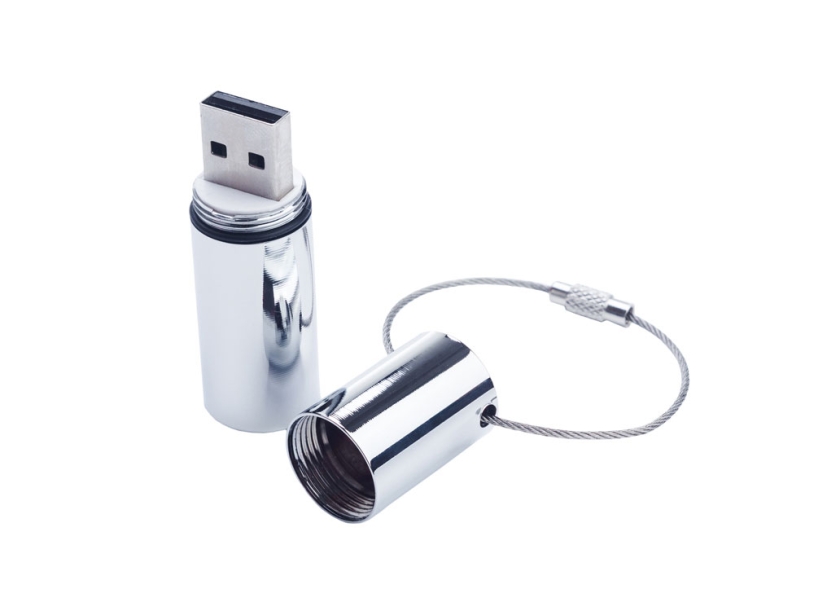 USB 3.0- флешка на 64 Гб Цилиндр (серебристый) 64Gb (Изображение 1)