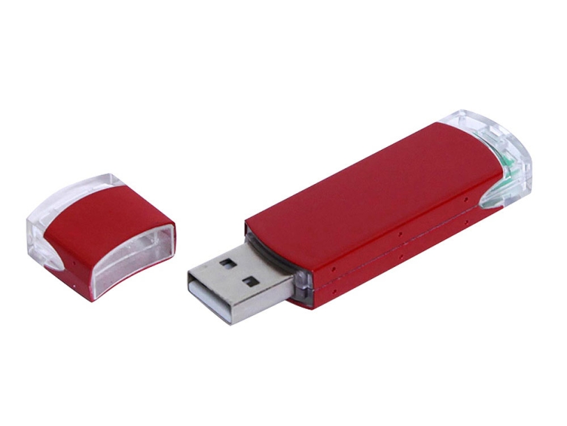 USB 3.0- флешка промо на 64 Гб прямоугольной классической формы (красный) 64Gb (Изображение 1)