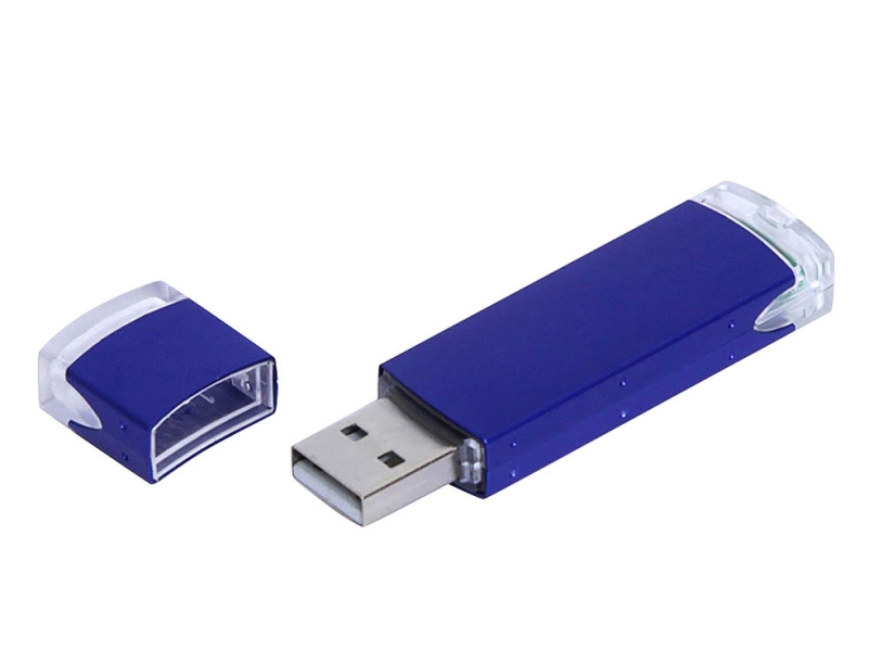 USB 3.0- флешка промо на 32 Гб прямоугольной классической формы (синий) 32Gb (Изображение 1)