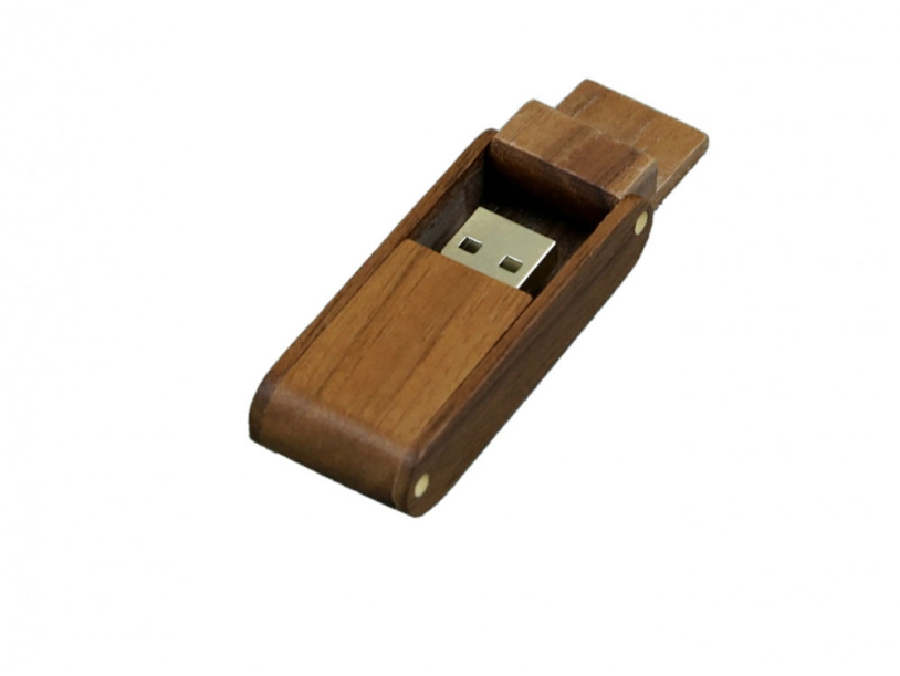 USB 2.0- флешка на 64 Гб прямоугольной формы с раскладным корпусом (Изображение 2)