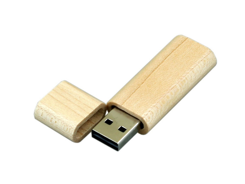 USB 3.0- флешка на 128 Гб эргономичной прямоугольной формы с округленными краями (натуральный) 128Gb (Изображение 2)