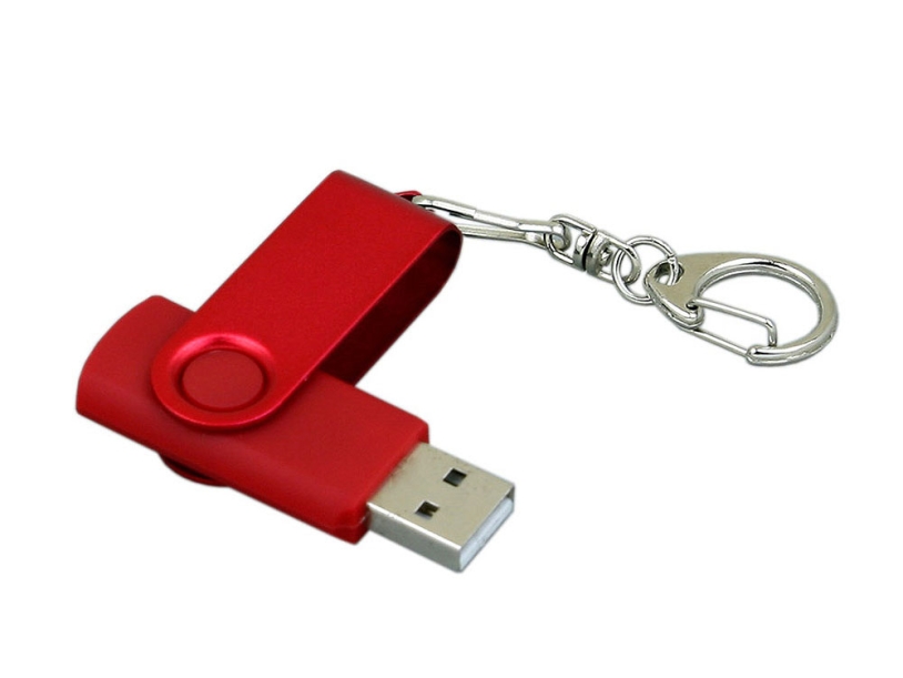 USB 3.0- флешка промо на 32 Гб с поворотным механизмом и однотонным металлическим клипом (красный) 32Gb (Изображение 3)