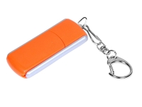USB 3.0- флешка промо на 64 Гб с прямоугольной формы с выдвижным механизмом (оранжевый/серебристый) 64Gb