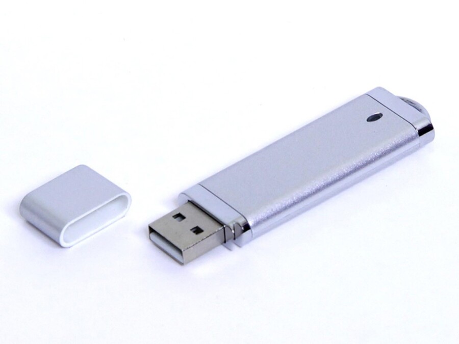 USB 3.0- флешка промо на 32 Гб прямоугольной классической формы (серебристый) 32Gb