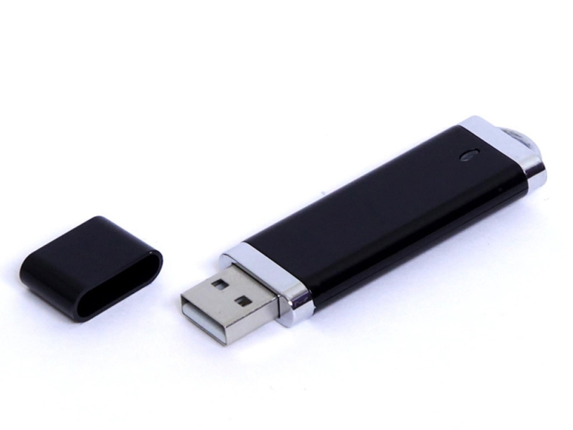 USB 3.0- флешка промо на 32 Гб прямоугольной классической формы (черный) 32Gb (Изображение 1)