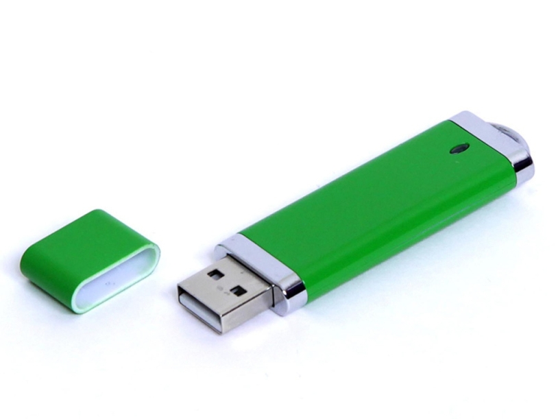 USB 3.0- флешка промо на 128 Гб прямоугольной классической формы (зеленый) 128Gb (Изображение 1)