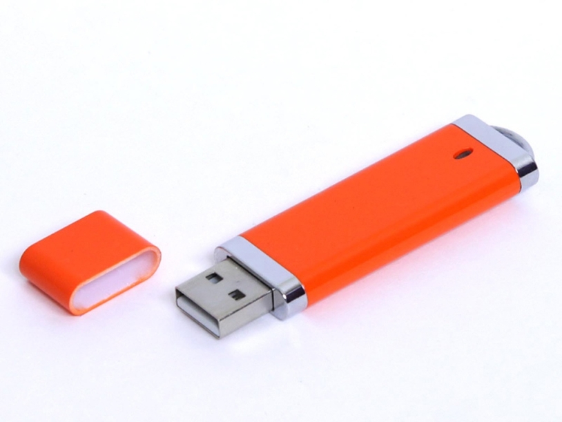 USB 3.0- флешка промо на 128 Гб прямоугольной классической формы (оранжевый) 128Gb (Изображение 1)