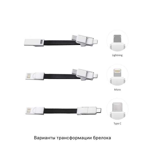 Брелок-кабель-трансформер 3-в-1 (Изображение 4)