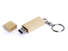 USB 2.0- флешка на 16 Гб прямоугольная форма, колпачок с магнитом (натуральный) 16Gb