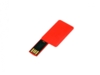USB 2.0- флешка на 64 Гб в виде пластиковой карточки (красный) 64Gb (Изображение 2)