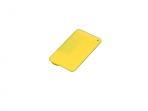 USB 2.0- флешка на 16 Гб в виде пластиковой карточки (желтый) 16Gb