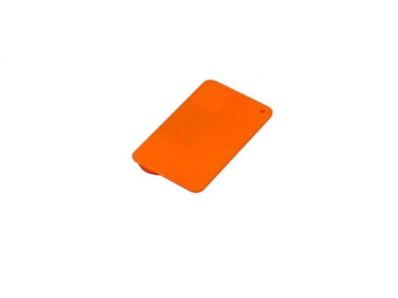 USB 2.0- флешка на 16 Гб в виде пластиковой карточки (оранжевый) 16Gb (Изображение 1)