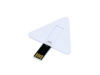 USB 2.0- флешка на 16 Гб в виде пластиковой карточки треугольной формы (белый) 16Gb (Изображение 1)