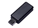 USB 2.0- флешка промо на 32 Гб прямоугольной формы, выдвижной механизм (черный) 32Gb