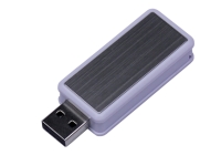 USB 2.0- флешка промо на 32 Гб прямоугольной формы, выдвижной механизм (белый) 32Gb