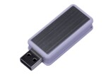 USB 2.0- флешка промо на 16 Гб прямоугольной формы, выдвижной механизм (белый) 16Gb