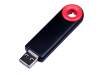 USB 3.0- флешка промо на 64 Гб прямоугольной формы, выдвижной механизм (черный/красный) 64Gb (Изображение 1)