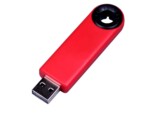 USB 2.0- флешка промо на 4 Гб прямоугольной формы, выдвижной механизм (черный/красный) 4Gb