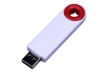 USB 2.0- флешка промо на 4 Гб прямоугольной формы, выдвижной механизм (красный/белый) 4Gb (Изображение 1)