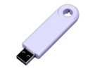 USB 2.0- флешка промо на 4 Гб прямоугольной формы, выдвижной механизм (белый) 4Gb